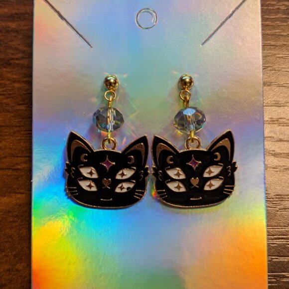 Cosmic Cat Earrings - Picture 3 of 6